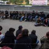 Il sit-in degli studenti della facolt� di Architettura